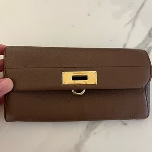 Salvatore Ferragamo brown leather continental wallet